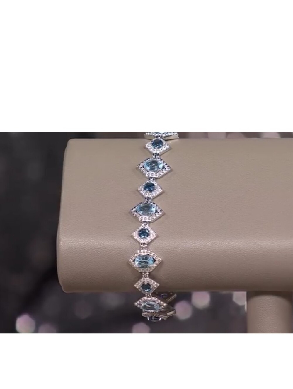 Affinity Gems Sky Blue London Topaz & White Zircon Bracelet